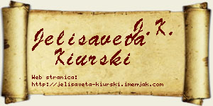 Jelisaveta Kiurski vizit kartica